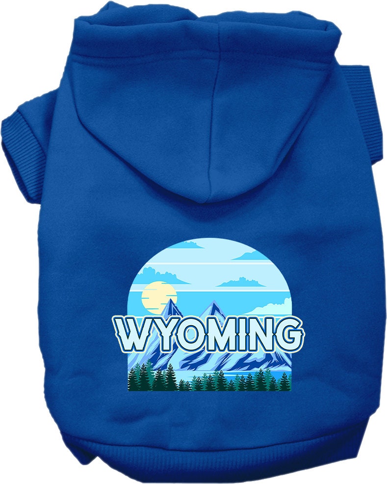 Sudadera con capucha serigrafiada para perros y gatos, para mascotas pequeñas y medianas (tallas XS a XL), "Wyoming Trailblazer"