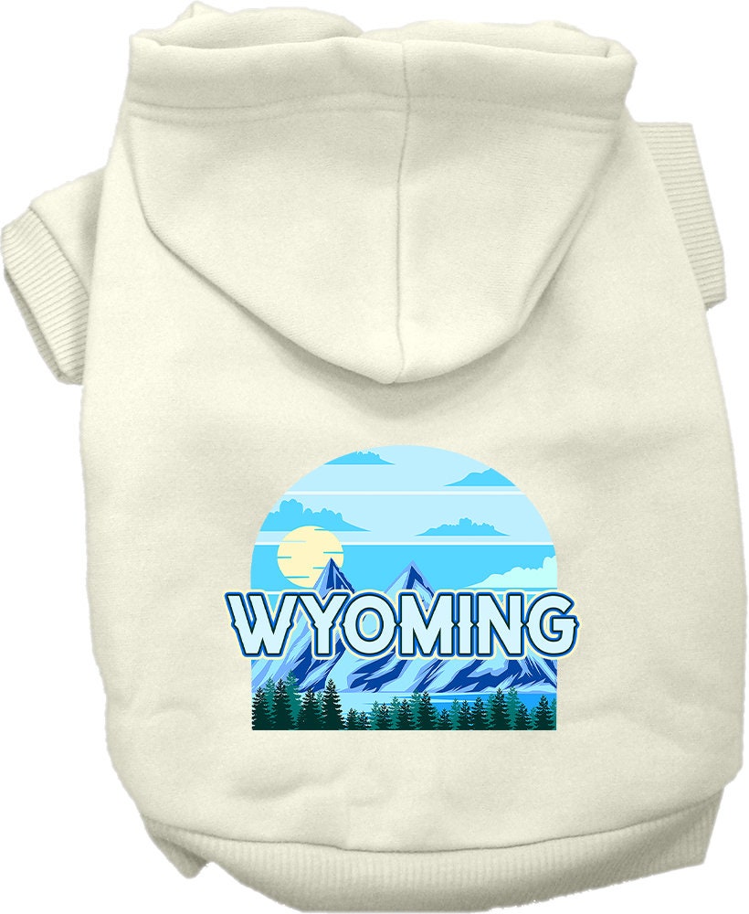 Sudadera con capucha serigrafiada para perros y gatos, para mascotas pequeñas y medianas (tallas XS a XL), "Wyoming Trailblazer"