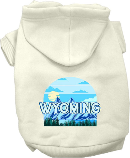 Sudadera con capucha serigrafiada para perros y gatos, para mascotas pequeñas y medianas (tallas XS a XL), "Wyoming Trailblazer"