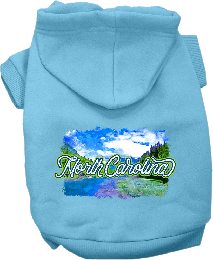 Pet Dog & Cat Screen Printed Hoodie for Medium to Large Pets (Sizes 2XL-6XL), "North Carolina Summer"