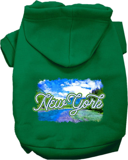 Sudadera con capucha serigrafiada para perros y gatos, para mascotas medianas y grandes (tallas 2XL-6XL), "New York Summer"