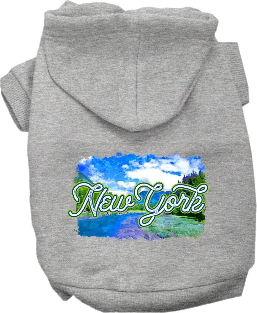 Sudadera con capucha serigrafiada para perros y gatos, para mascotas medianas y grandes (tallas 2XL-6XL), "New York Summer"