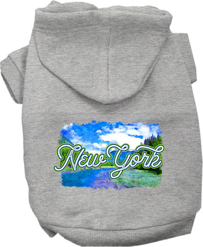 Sudadera con capucha serigrafiada para perros y gatos, para mascotas medianas y grandes (tallas 2XL-6XL), "New York Summer"