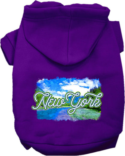 Sudadera con capucha serigrafiada para perros y gatos, para mascotas medianas y grandes (tallas 2XL-6XL), "New York Summer"