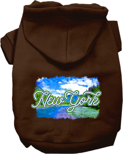 Sudadera con capucha serigrafiada para perros y gatos, para mascotas medianas y grandes (tallas 2XL-6XL), "New York Summer"