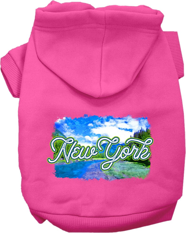 Sudadera con capucha serigrafiada para perros y gatos, para mascotas medianas y grandes (tallas 2XL-6XL), "New York Summer"