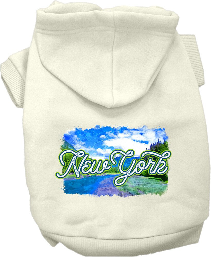 Sudadera con capucha serigrafiada para perros y gatos, para mascotas medianas y grandes (tallas 2XL-6XL), "New York Summer"