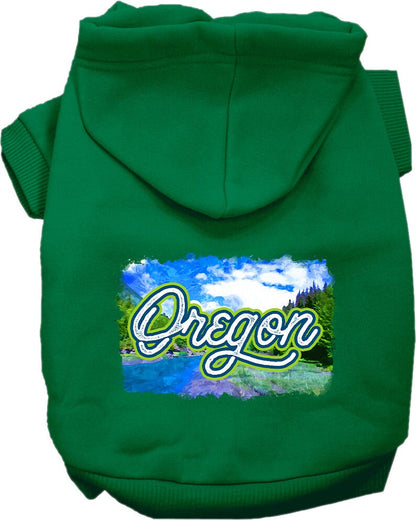 Pet Dog & Cat Screen Printed Hoodie for Medium to Large Pets (Sizes 2XL-6XL), "Oregon Summer"