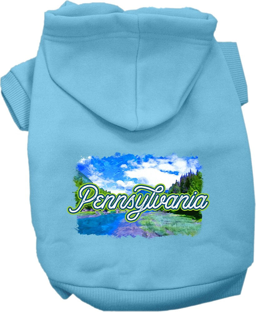 Sudadera con capucha serigrafiada para perros y gatos, para mascotas medianas y grandes (tallas 2XL-6XL), "Pennsylvania Summer"