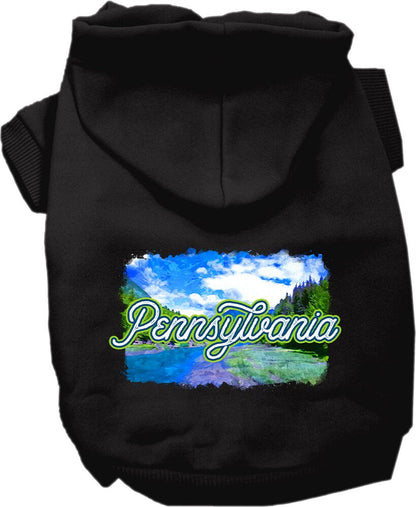 Sudadera con capucha serigrafiada para perros y gatos, para mascotas medianas y grandes (tallas 2XL-6XL), "Pennsylvania Summer"