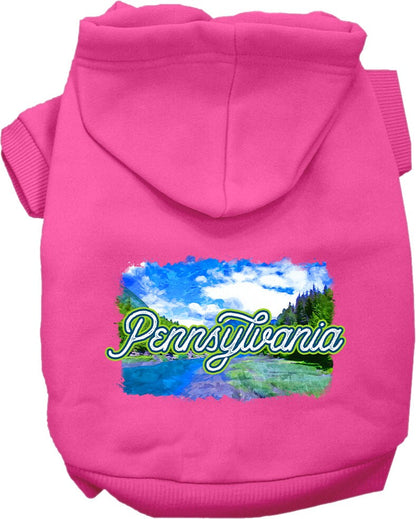 Sudadera con capucha serigrafiada para perros y gatos, para mascotas medianas y grandes (tallas 2XL-6XL), "Pennsylvania Summer"