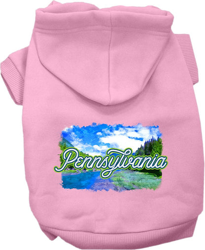 Sudadera con capucha serigrafiada para perros y gatos, para mascotas medianas y grandes (tallas 2XL-6XL), "Pennsylvania Summer"