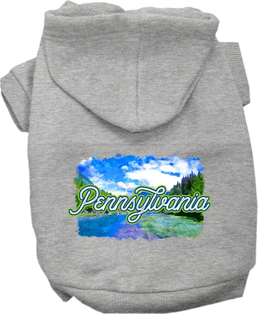 Sudadera con capucha serigrafiada para perros y gatos, para mascotas medianas y grandes (tallas 2XL-6XL), "Pennsylvania Summer"