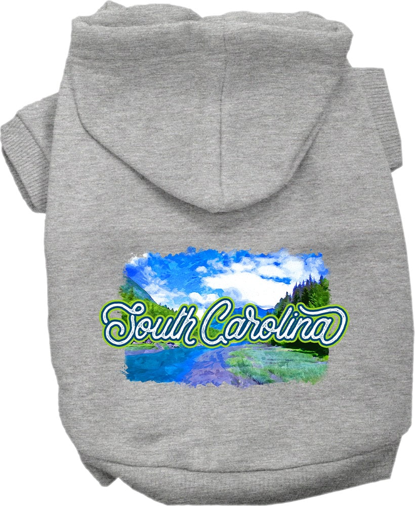 Sudadera con capucha serigrafiada para perros y gatos, para mascotas medianas y grandes (tallas 2XL-6XL), "South Carolina Summer"