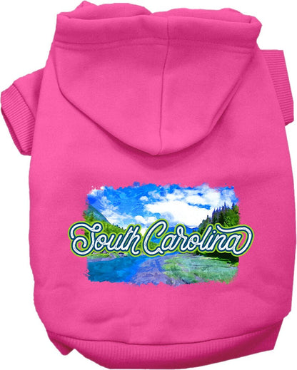 Sudadera con capucha serigrafiada para perros y gatos, para mascotas medianas y grandes (tallas 2XL-6XL), "South Carolina Summer"