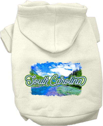 Sudadera con capucha serigrafiada para perros y gatos, para mascotas medianas y grandes (tallas 2XL-6XL), "South Carolina Summer"