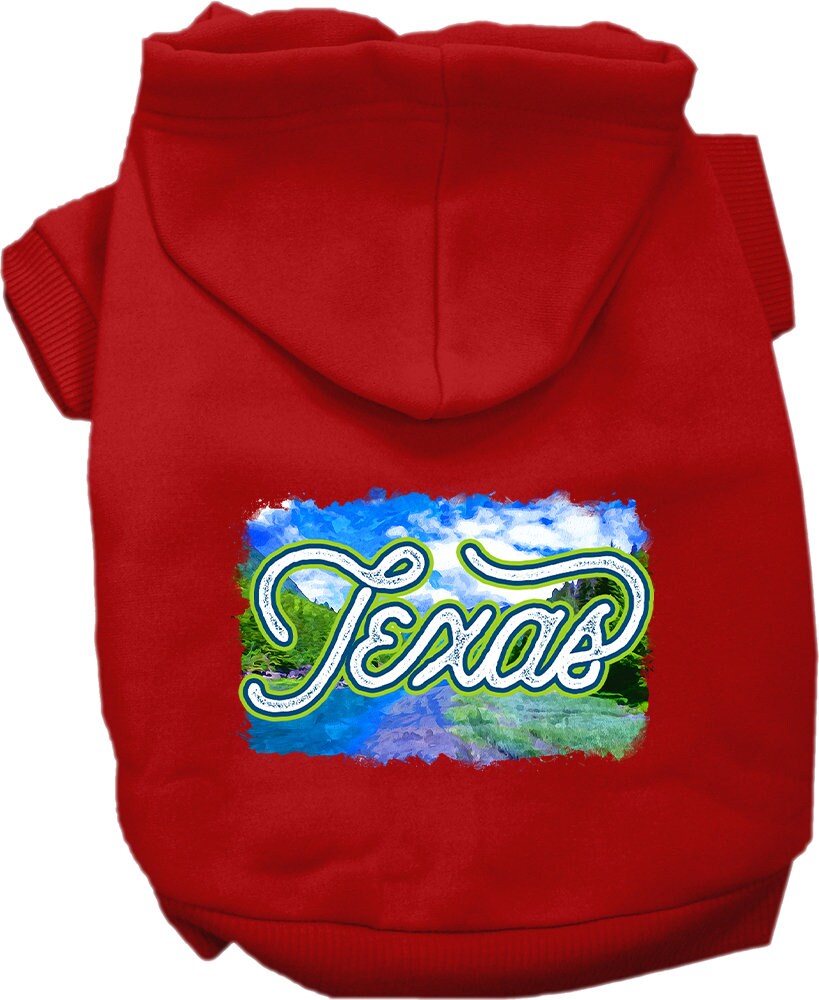 Sudadera con capucha serigrafiada para perros y gatos, para mascotas pequeñas y medianas (tallas XS a XL), "Texas Summer"