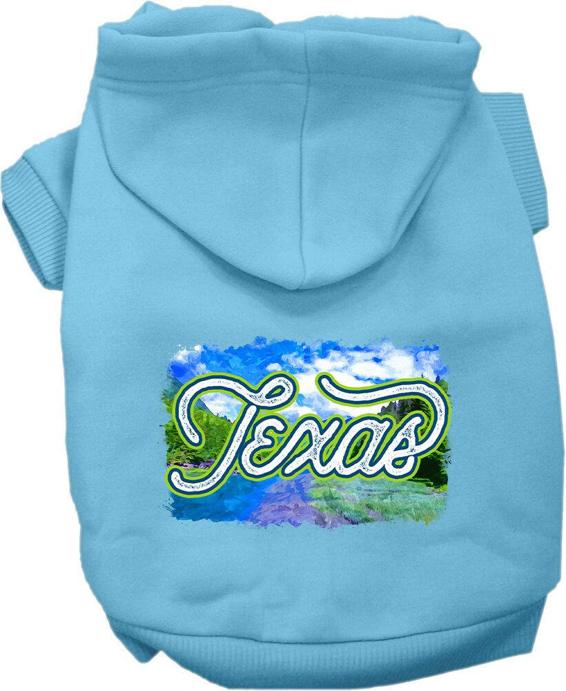 Sudadera con capucha serigrafiada para perros y gatos, para mascotas pequeñas y medianas (tallas XS a XL), "Texas Summer"