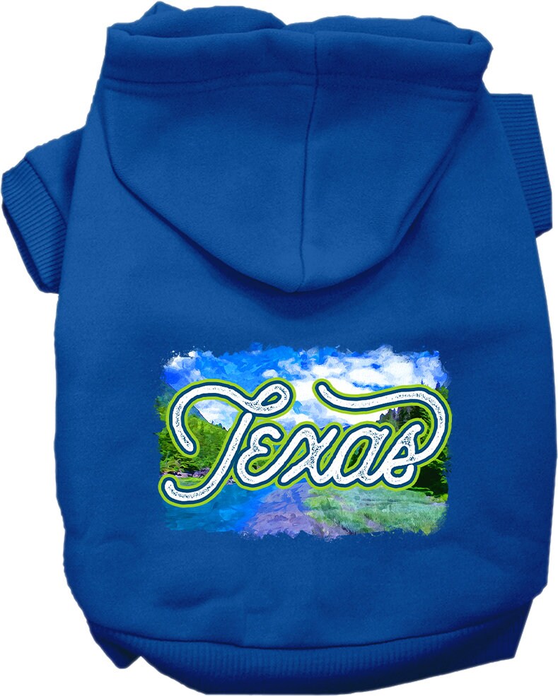 Sudadera con capucha serigrafiada para perros y gatos, para mascotas pequeñas y medianas (tallas XS a XL), "Texas Summer"