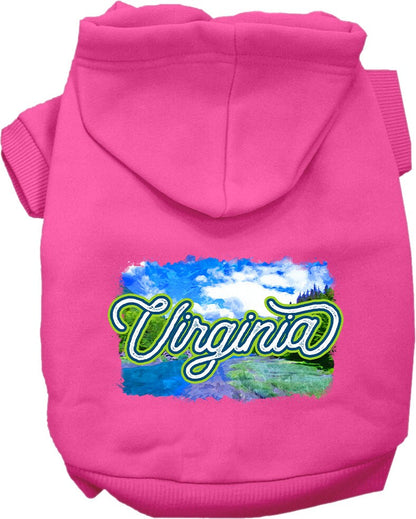 Sudadera con capucha serigrafiada para perros y gatos, para mascotas pequeñas y medianas (tallas XS a XL), "Virginia Summer"