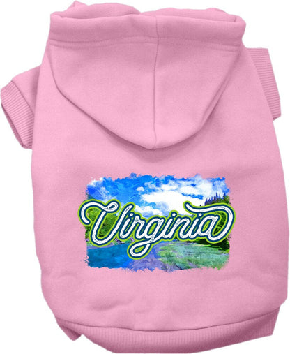 Sudadera con capucha serigrafiada para perros y gatos, para mascotas pequeñas y medianas (tallas XS a XL), "Virginia Summer"