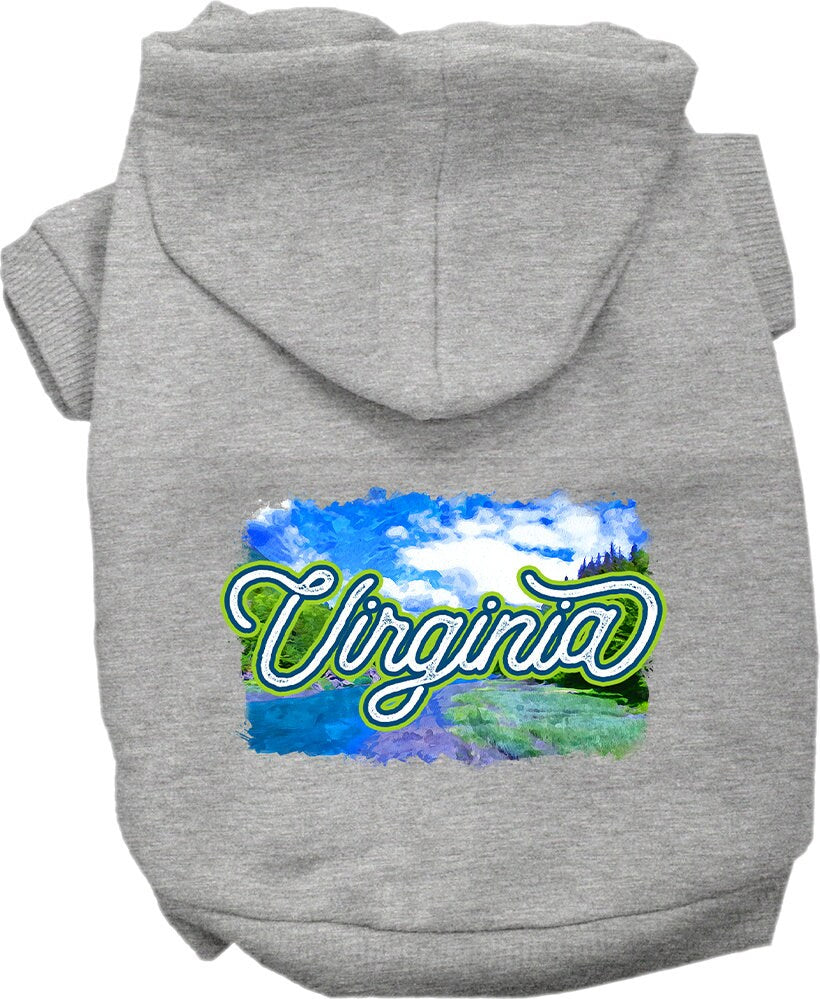 Sudadera con capucha serigrafiada para perros y gatos, para mascotas pequeñas y medianas (tallas XS a XL), "Virginia Summer"