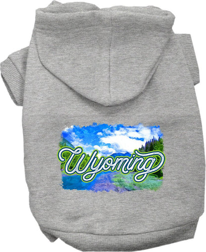 Sudadera con capucha serigrafiada para perros y gatos, para mascotas pequeñas y medianas (tallas XS a XL), "Wyoming Summer"