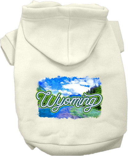 Sudadera con capucha serigrafiada para perros y gatos, para mascotas pequeñas y medianas (tallas XS a XL), "Wyoming Summer"