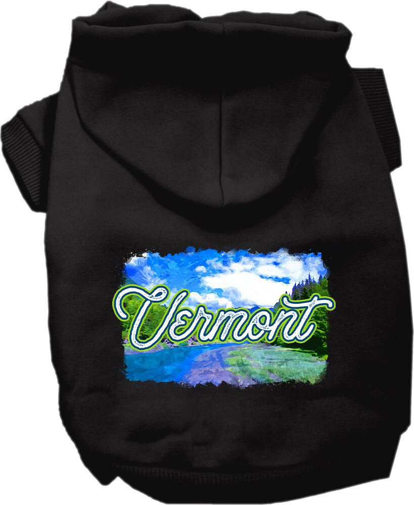 Sudadera con capucha serigrafiada para perros y gatos, para mascotas pequeñas y medianas (tallas XS a XL), "Vermont Summer"