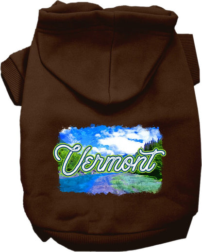 Sudadera con capucha serigrafiada para perros y gatos, para mascotas pequeñas y medianas (tallas XS a XL), "Vermont Summer"