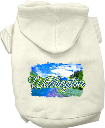 Sudadera con capucha serigrafiada para perros y gatos, para mascotas pequeñas y medianas (tallas XS a XL), "Washington Summer"