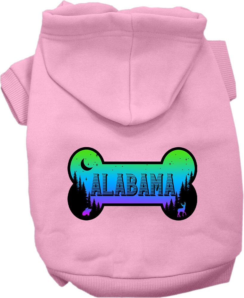 Sudadera con capucha serigrafiada para perros y gatos, para mascotas medianas y grandes (tallas 2XL-6XL), "Alabama Mountain Shades"