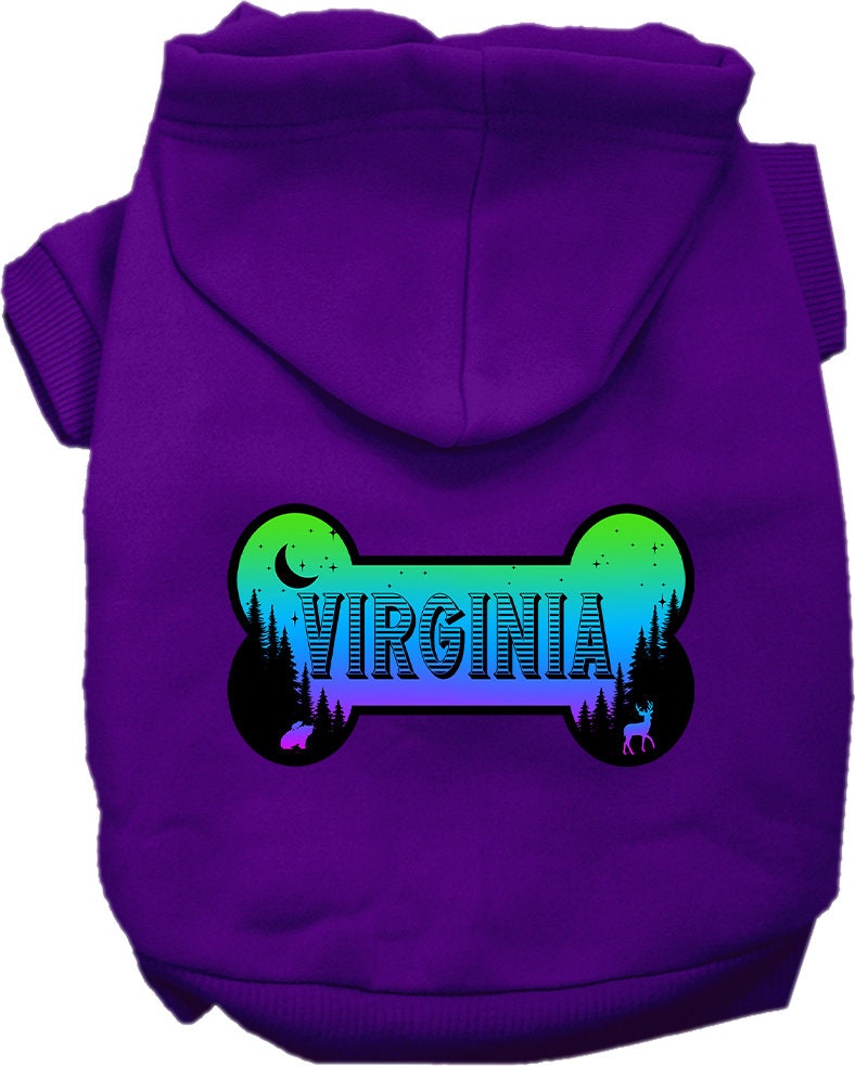 Pet Dog & Cat Screen Printed Hoodie for Small to Medium Pets (Sizes XS-XL), "Virginia Mountain Shades"