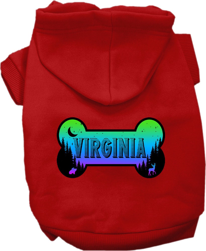 Pet Dog & Cat Screen Printed Hoodie for Small to Medium Pets (Sizes XS-XL), "Virginia Mountain Shades"