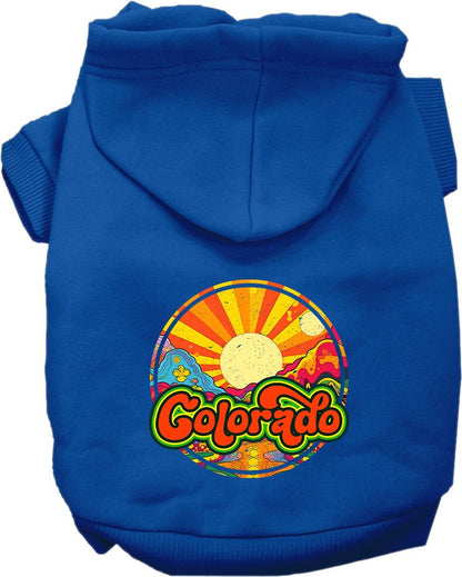 Pet Dog & Cat Screen Printed Hoodie for Small to Medium Pets (Sizes XS-XL), "Colorado Mellow Mountain"