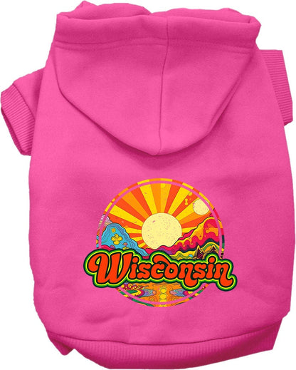 Pet Dog & Cat Screen Printed Hoodie for Small to Medium Pets (Sizes XS-XL), "Wisconsin Mellow Mountain"