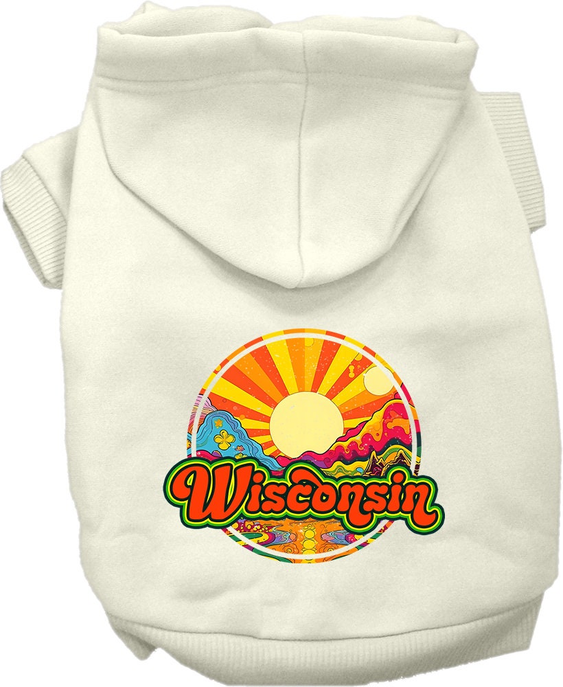 Pet Dog & Cat Screen Printed Hoodie for Small to Medium Pets (Sizes XS-XL), "Wisconsin Mellow Mountain"