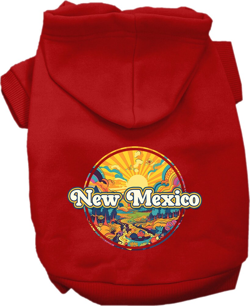 Pet Dog & Cat Screen Printed Hoodie for Small to Medium Pets (Sizes XS-XL), "New Mexico Trippy Peaks"