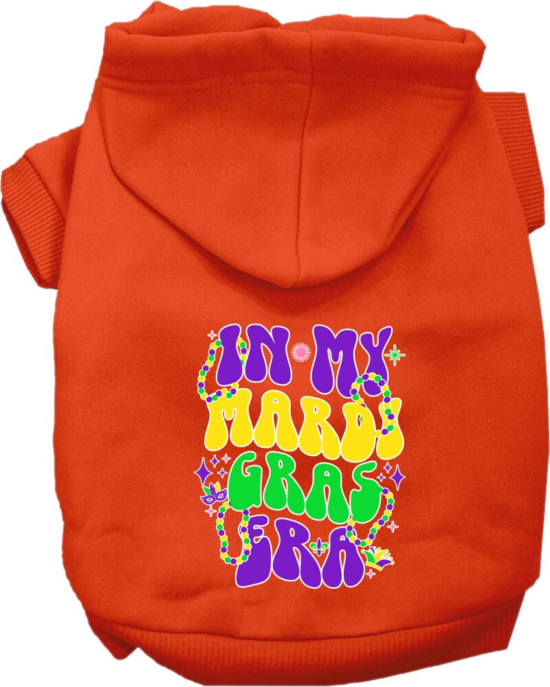 Pet Dog & Cat Screen Printed Hoodie for Small to Medium Pets (Sizes XS-XL), "In My Mardi Gras Era"