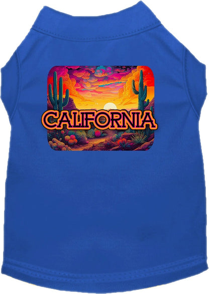 Camisa serigrafiada para perros y gatos, para mascotas medianas y grandes (tallas 2XL-6XL), "California Neon Desert"