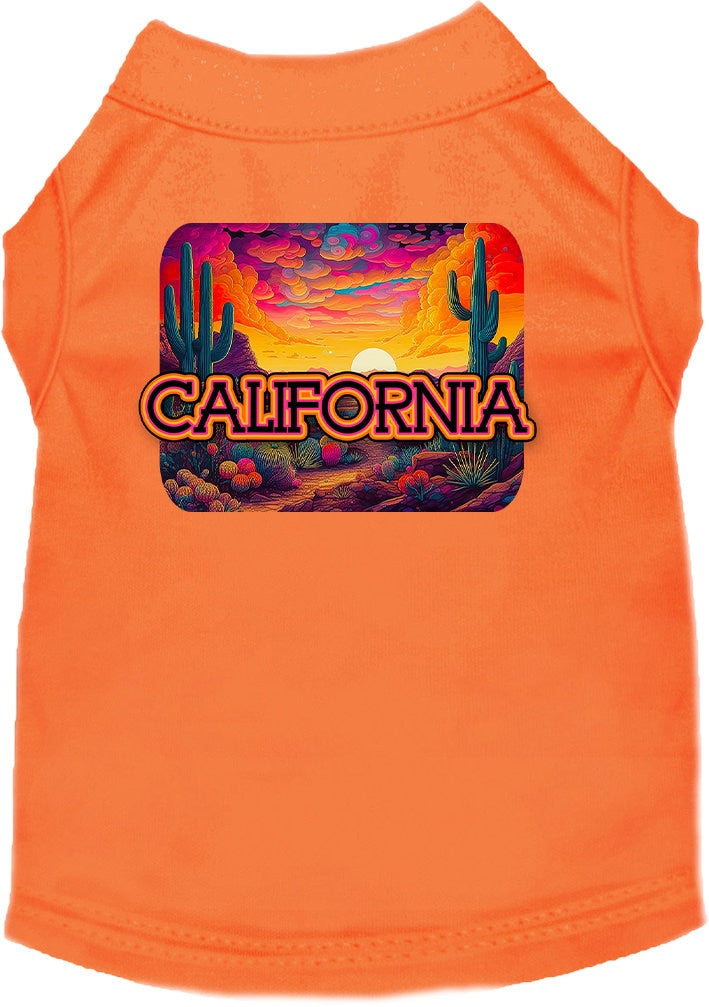 Camisa serigrafiada para perros y gatos, para mascotas medianas y grandes (tallas 2XL-6XL), "California Neon Desert"