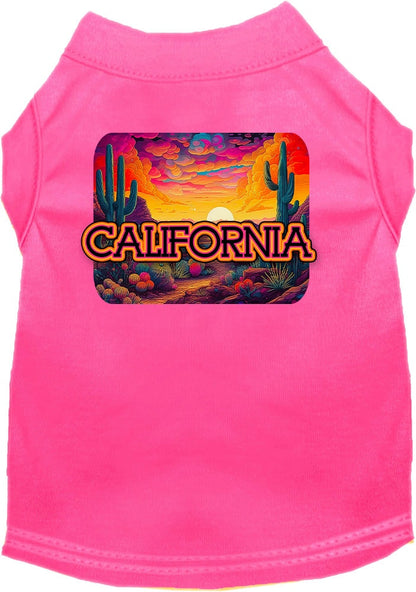 Camisa serigrafiada para perros y gatos, para mascotas medianas y grandes (tallas 2XL-6XL), "California Neon Desert"