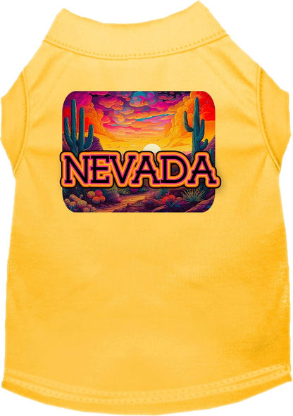 Pet Dog & Cat Screen Printed Shirt for Medium to Large Pets (Sizes 2XL-6XL), "Nevada Neon Desert"