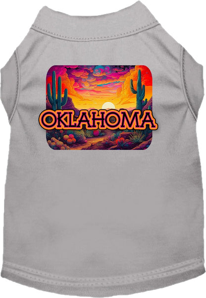 Pet Dog & Cat Screen Printed Shirt for Medium to Large Pets (Sizes 2XL-6XL), "Oklahoma Neon Desert"