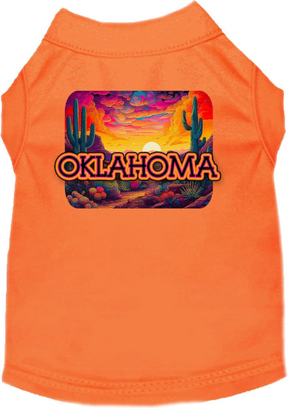 Pet Dog & Cat Screen Printed Shirt for Medium to Large Pets (Sizes 2XL-6XL), "Oklahoma Neon Desert"