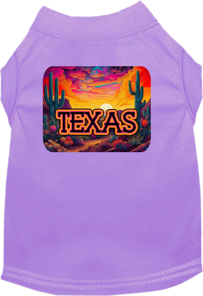 Camiseta serigrafiada para perros y gatos, para mascotas medianas y grandes (tallas 2XL-6XL), "Texas Neon Desert"