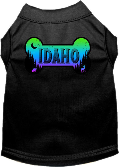 Camiseta serigrafiada para perros y gatos, para mascotas pequeñas y medianas (tallas XS a XL), "Idaho Mountain Shades"