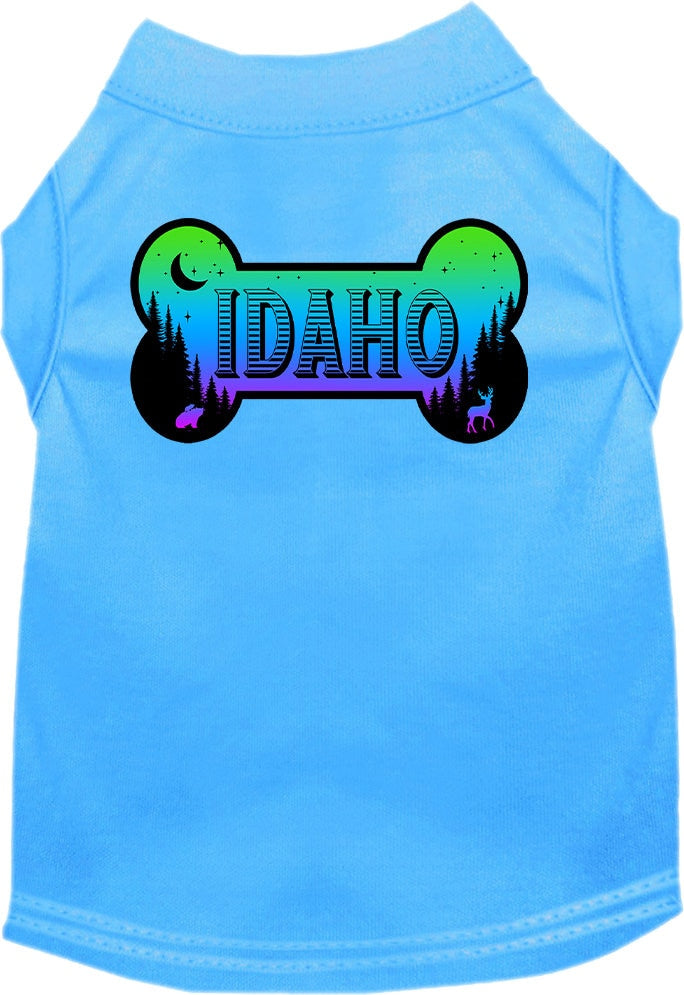 Camiseta serigrafiada para perros y gatos, para mascotas pequeñas y medianas (tallas XS a XL), "Idaho Mountain Shades"