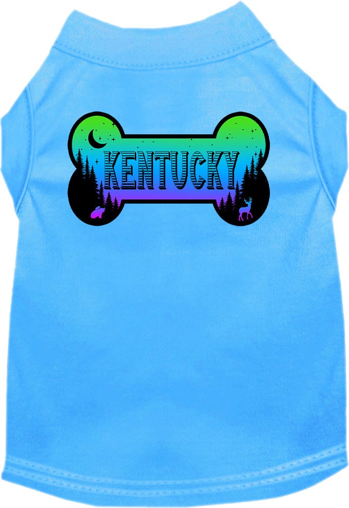 Camiseta serigrafiada para perros y gatos, para mascotas pequeñas y medianas (tallas XS a XL), "Kentucky Mountain Shades"