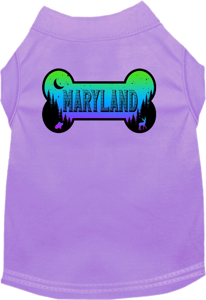 Camiseta serigrafiada para perros y gatos, para mascotas pequeñas y medianas (tallas XS a XL), "Maryland Mountain Shades"